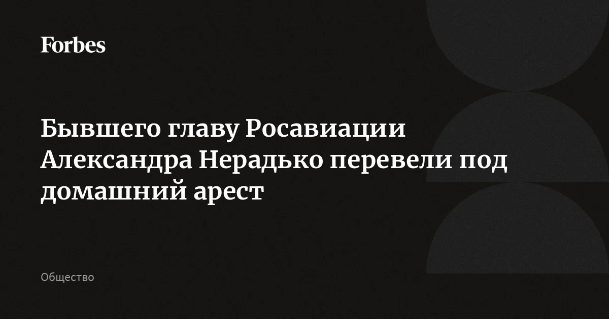 Бывшего главу Росавиации Александра Нерадько перевели под домашний арест