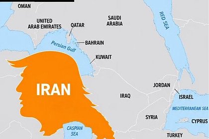 Трамп опубликовал карту Ирана в форме своей головы