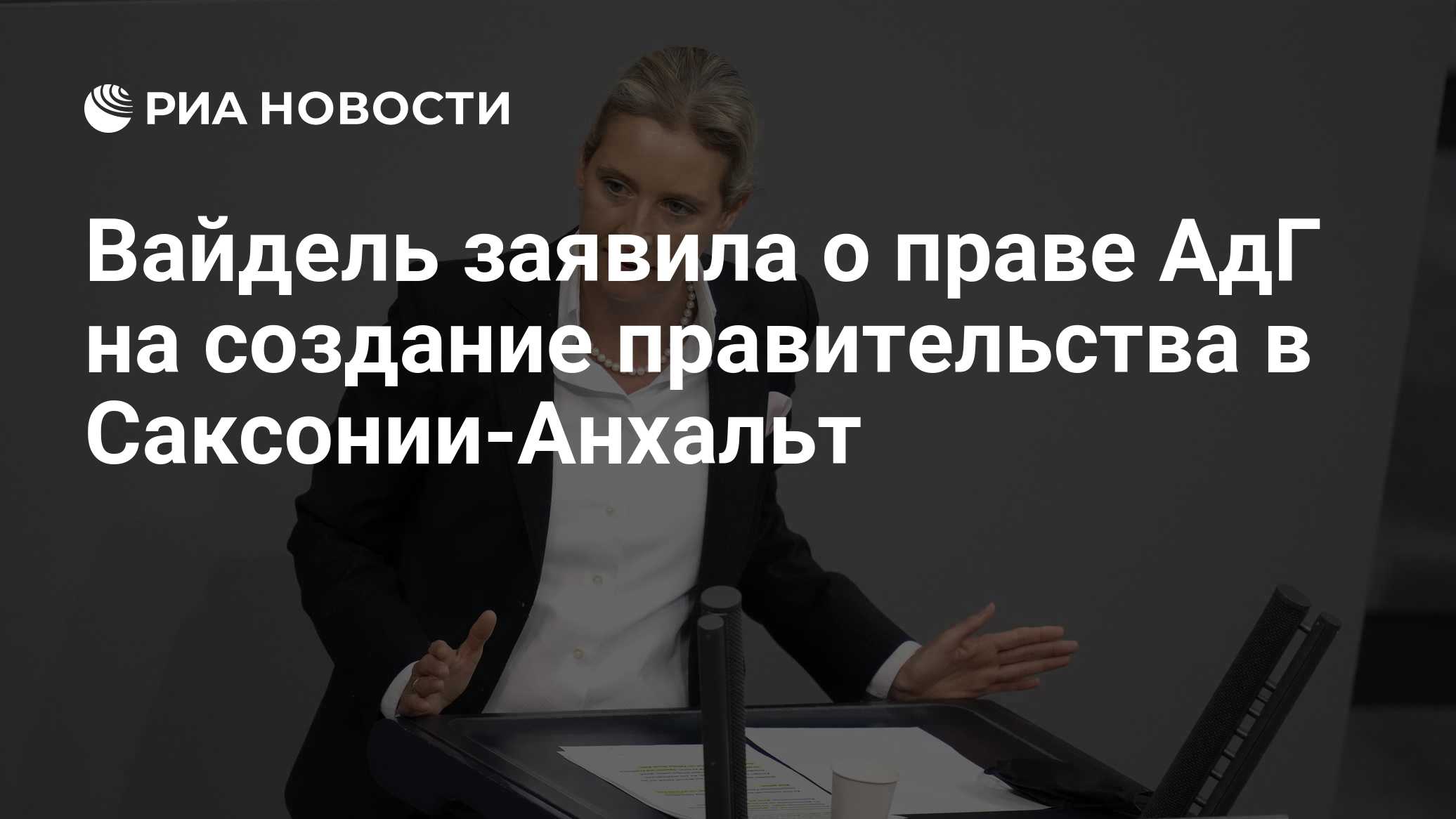 Вайдель заявила о праве АдГ на создание правительства в Саксонии-Анхальт
