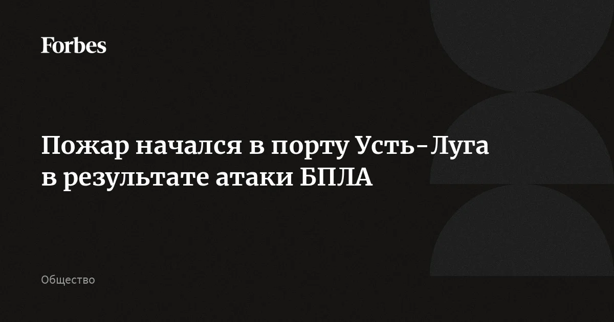 Пожар начался в порту Усть-Луга в результате атаки БПЛА