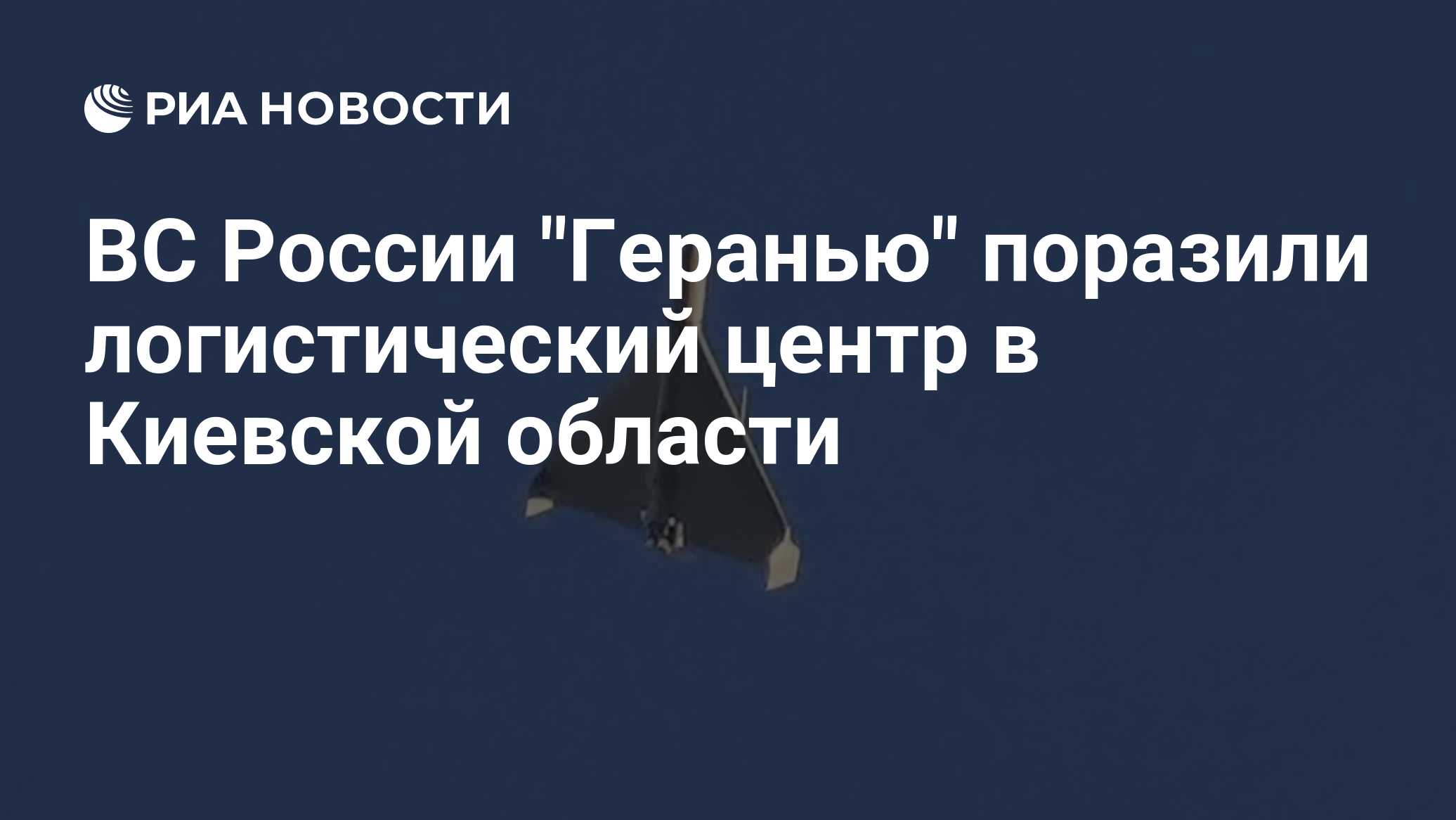 ВС России "Геранью" поразили логистический центр в Киевской области