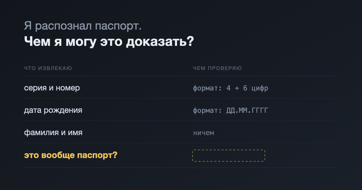 Я распознал паспорт. Чем я могу это доказать?