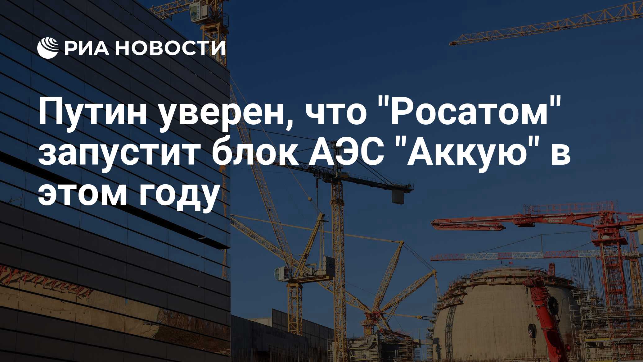 Путин уверен, что "Росатом" запустит блок АЭС "Аккую" в этом году