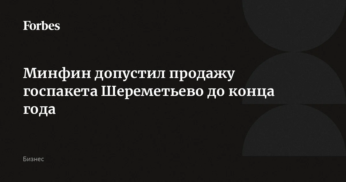 Минфин допустил продажу госпакета Шереметьево до конца года